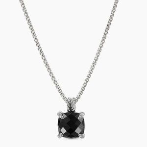 DAVID YURMAN black onyx and diamond pendant necklace with chain